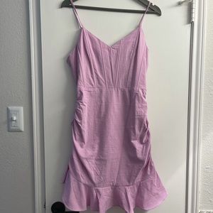 Gathered Lilac Mini Dress